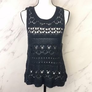Banjara Black Crochet Tank Top NWT